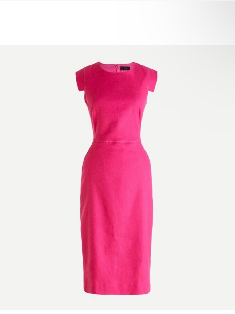 J. Crew Fuchsia Cap-Sleeve Midi Sheath Dress